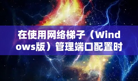 在使用网络梯子(Windows版)管理端口配置时,可以按照以下步骤进行