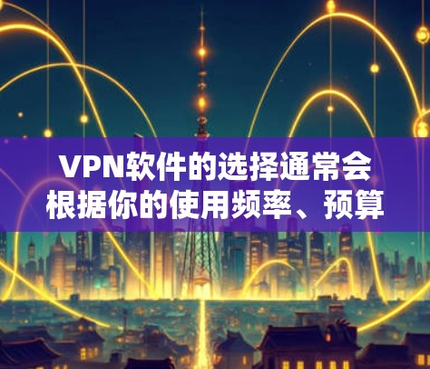 <strong>VPN软件</strong>的选择通常会根据你的使用频率、预算以及对网络的安全性和隐私要求来决定。以下是一些推荐的<strong>VPN软件</strong>,适合不同需求的用户