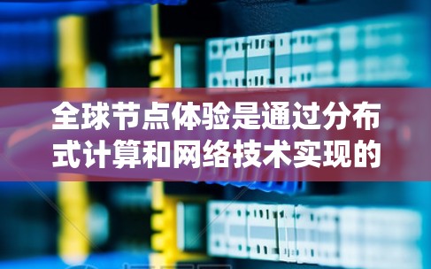 全球节点体验是通过分布式计算和网络技术实现的高效、灵活的系统架构，能够分散资源和任务，提升整体性能和效率。以下是对全球节点体验的详细解释