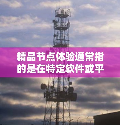 精品节点体验通常指的是在特定软件或平台中的节点体验，通常具有以下特点