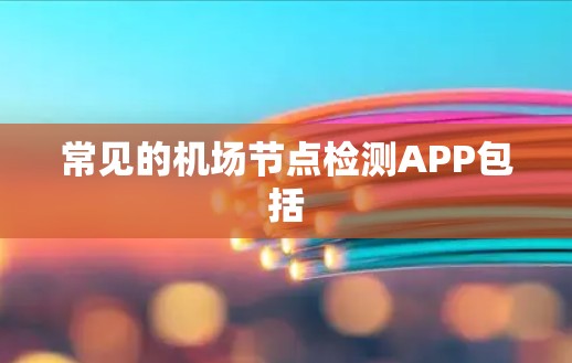 常见的机场节点检测APP包括