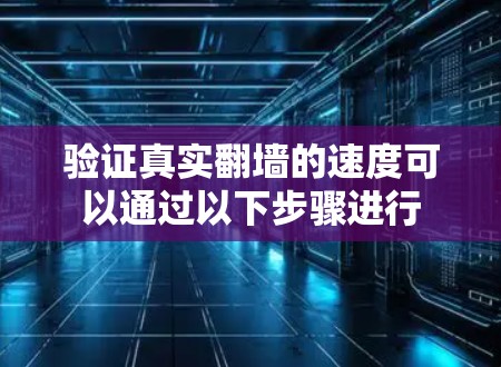 验证真实翻墙的速度可以通过以下步骤进行