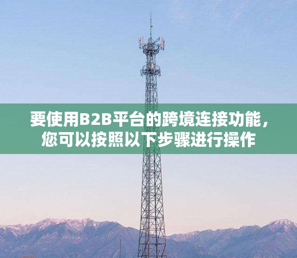 要使用B2B平台的跨境连接功能,您可以按照以下步骤进行操作 要使用B2B平台的跨境连接功能,您可以按照以下步骤进行操作