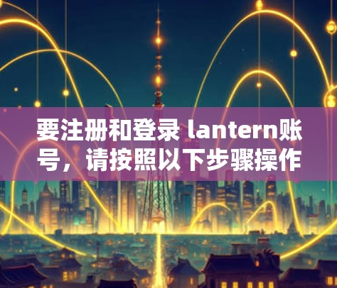 要注册和登录 lantern账号，请按照以下步骤操作