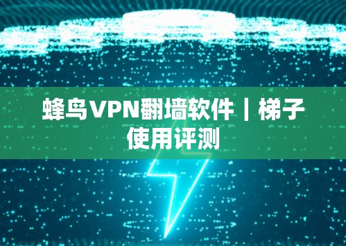 蜂鸟VPN翻墙软件｜梯子使用评测