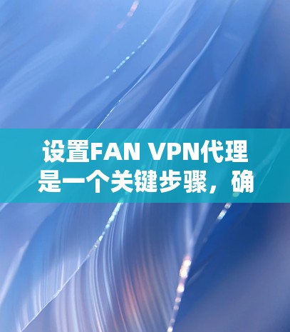 设置FAN VPN代理是一个关键步骤，确保VPN的安全性和连接性。以下是一个详细且结构化的指南，帮助您正确设置代理