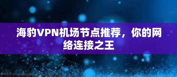 海豹VPN机场节点推荐,你的网络连接之王 海豹VPN机场节点推荐,你的网络连接之王