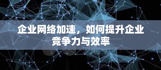 企业<strong>网络加速</strong>,如何提升企业竞争力与效率