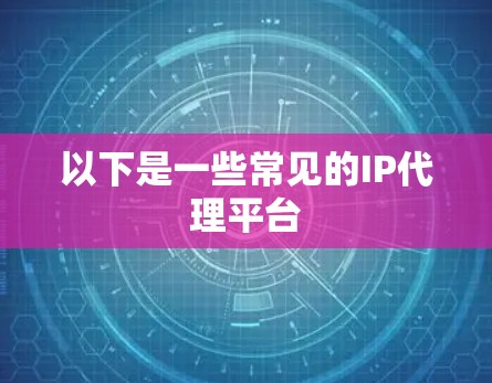 以下是一些常见的IP代理平台