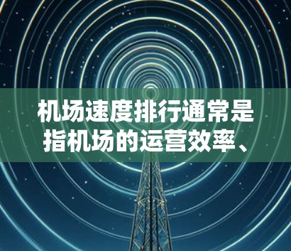 机场速度排行通常是指机场的运营效率、旅客等待时间、登机速度等指标。以下是一些常见的机场速度排行和指标，可以帮助你了解不同机场的交通状况